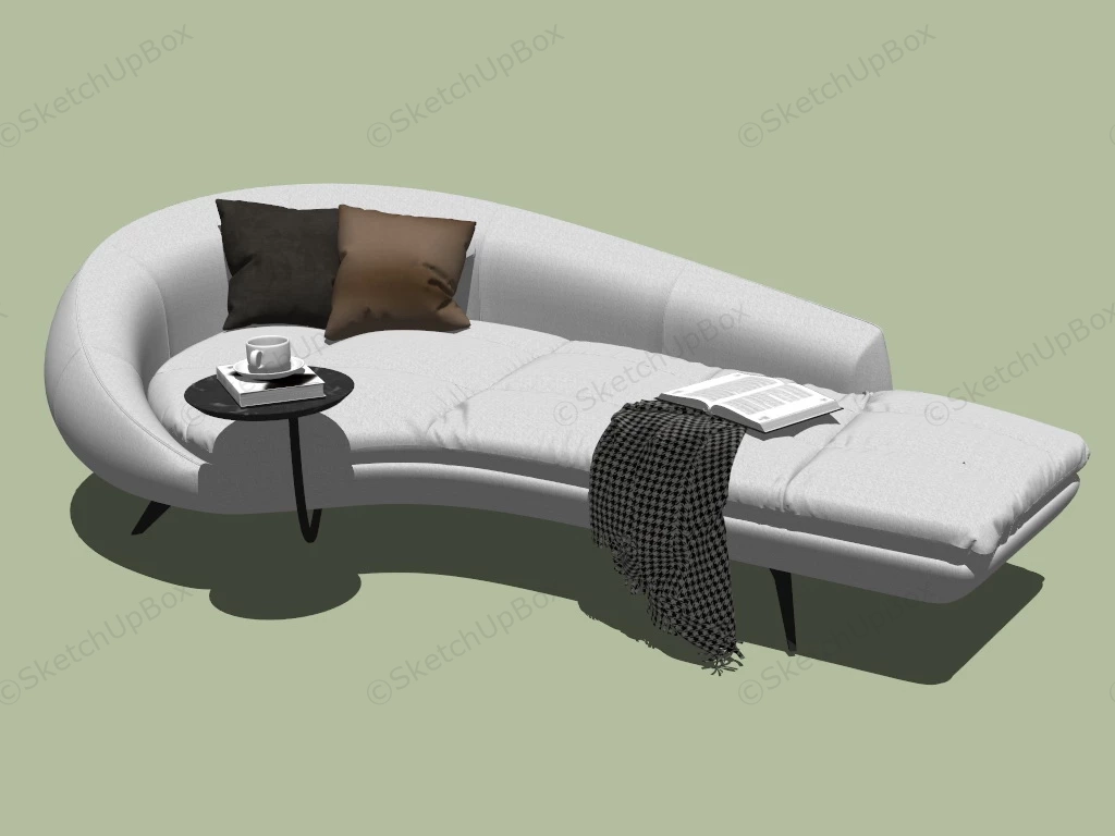 Modern Chaise Longue With Tray sketchup model preview - SketchupBox