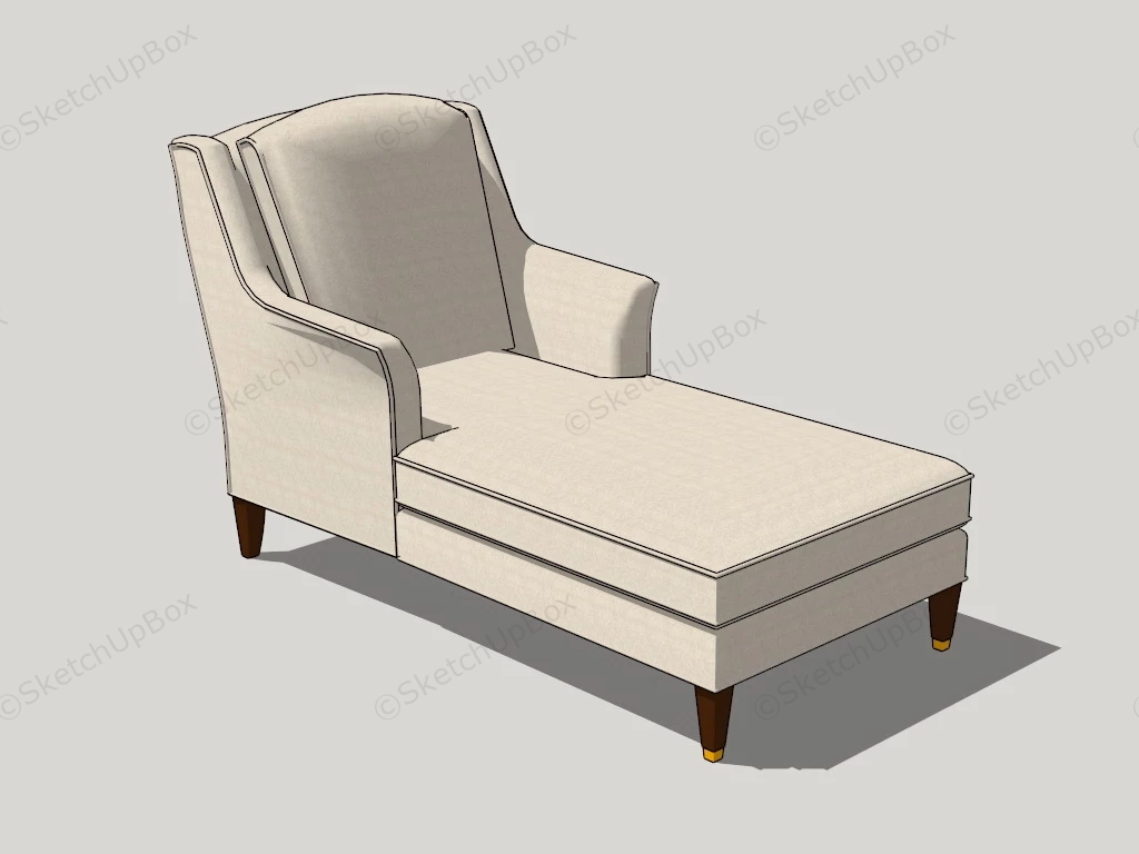 Two Arm Chaise Lounge sketchup model preview - SketchupBox