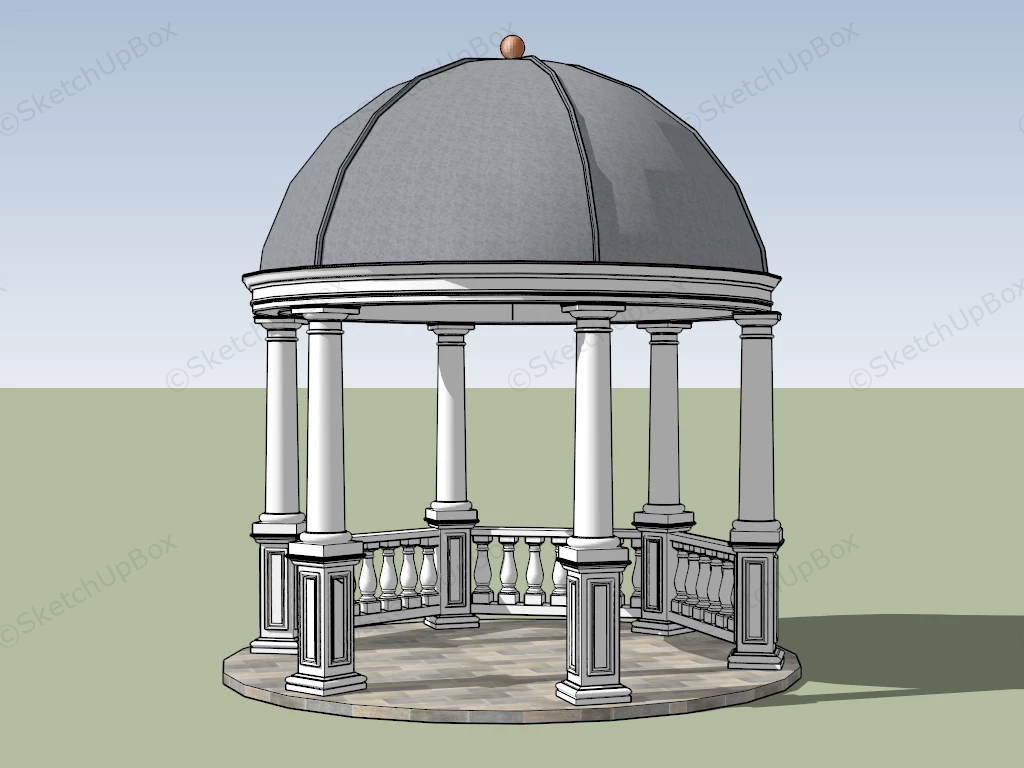 Roman Style Gazebo sketchup model preview - SketchupBox