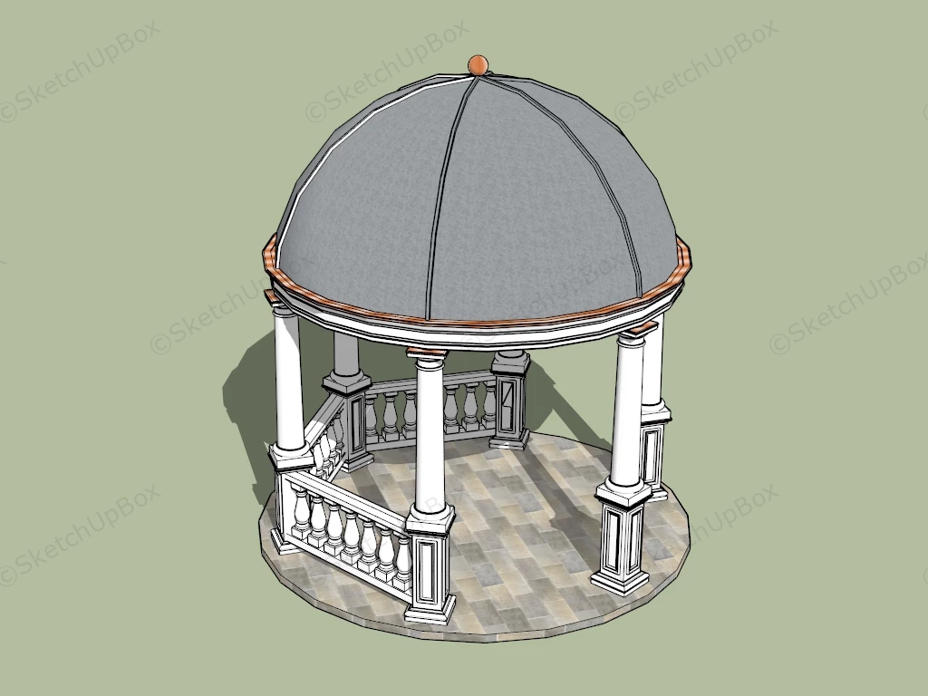 Roman Style Gazebo sketchup model preview - SketchupBox