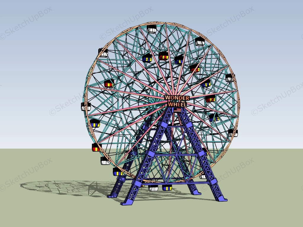 Wonder Wheel sketchup model preview - SketchupBox