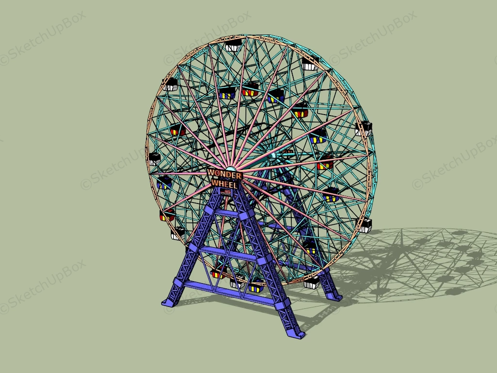 Wonder Wheel sketchup model preview - SketchupBox