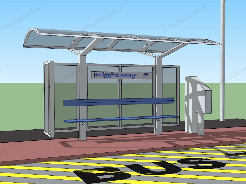 Modern Bus Stop sketchup model preview - SketchupBox