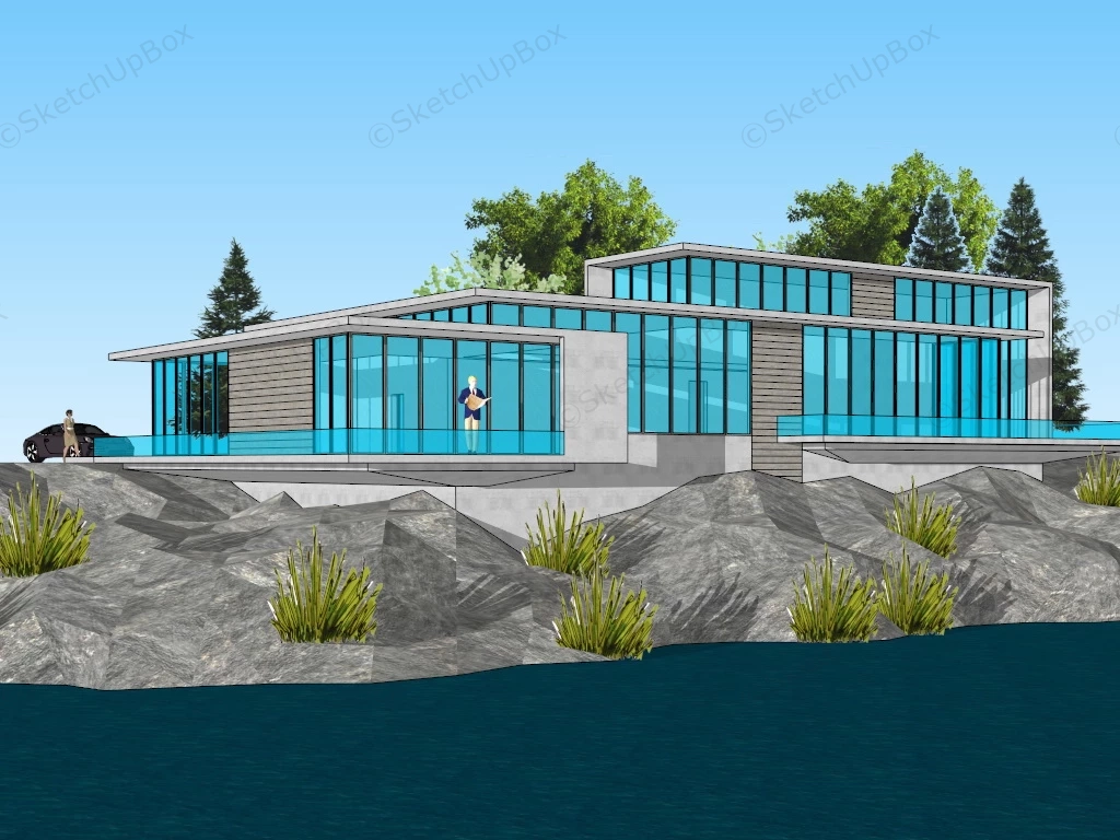 Coast Cliff Villa sketchup model preview - SketchupBox