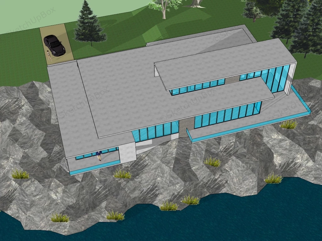 Coast Cliff Villa sketchup model preview - SketchupBox