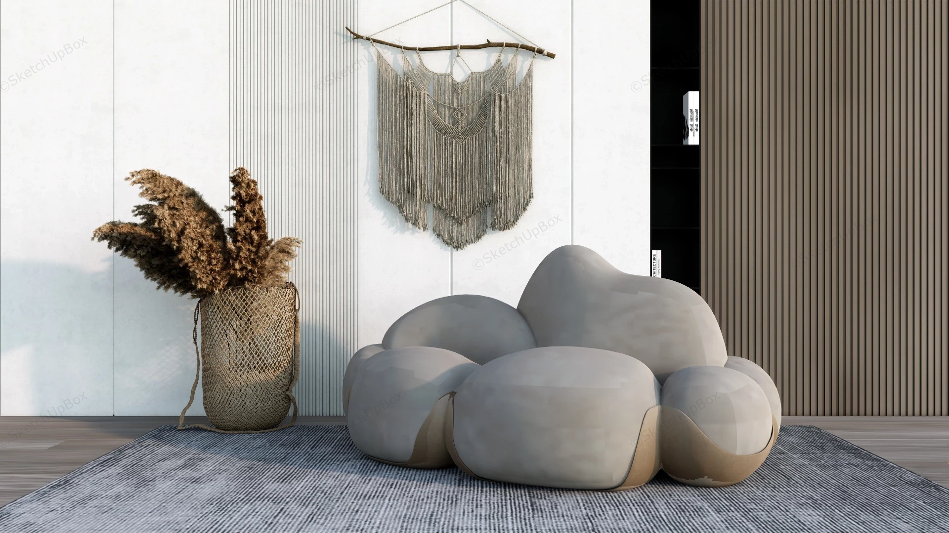Modern Bean Bag Chair sketchup model preview - SketchupBox