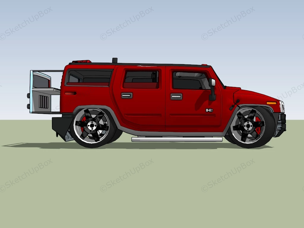 Hummer H2 SUV sketchup model preview - SketchupBox