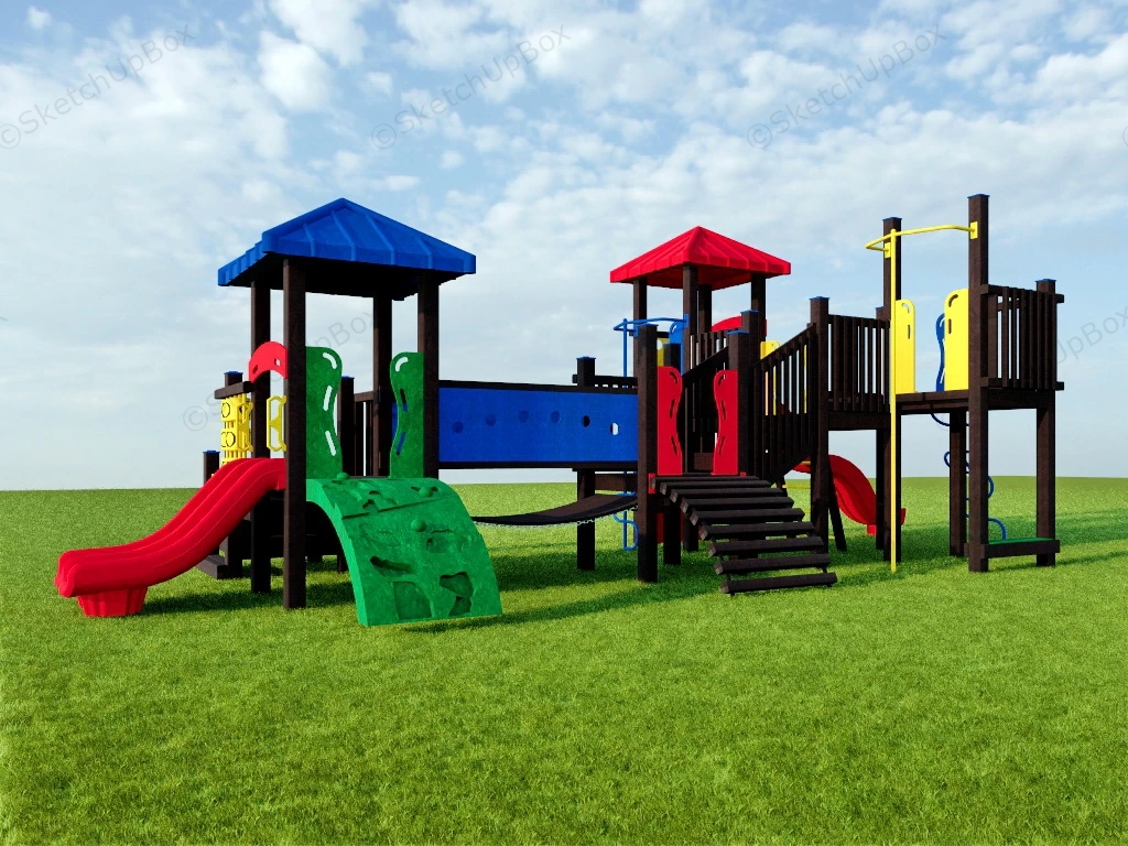 Unique Backyard Playset sketchup model preview - SketchupBox