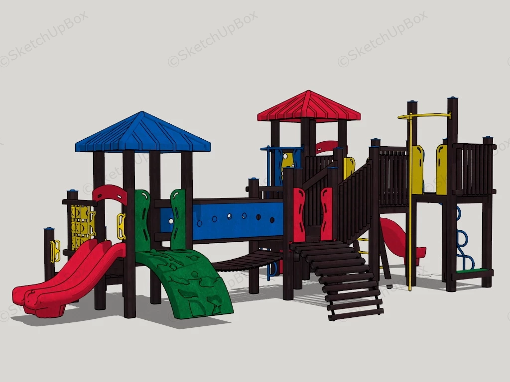 Unique Backyard Playset sketchup model preview - SketchupBox