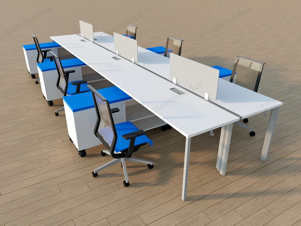 Office Workstation Desk sketchup model preview - SketchupBox