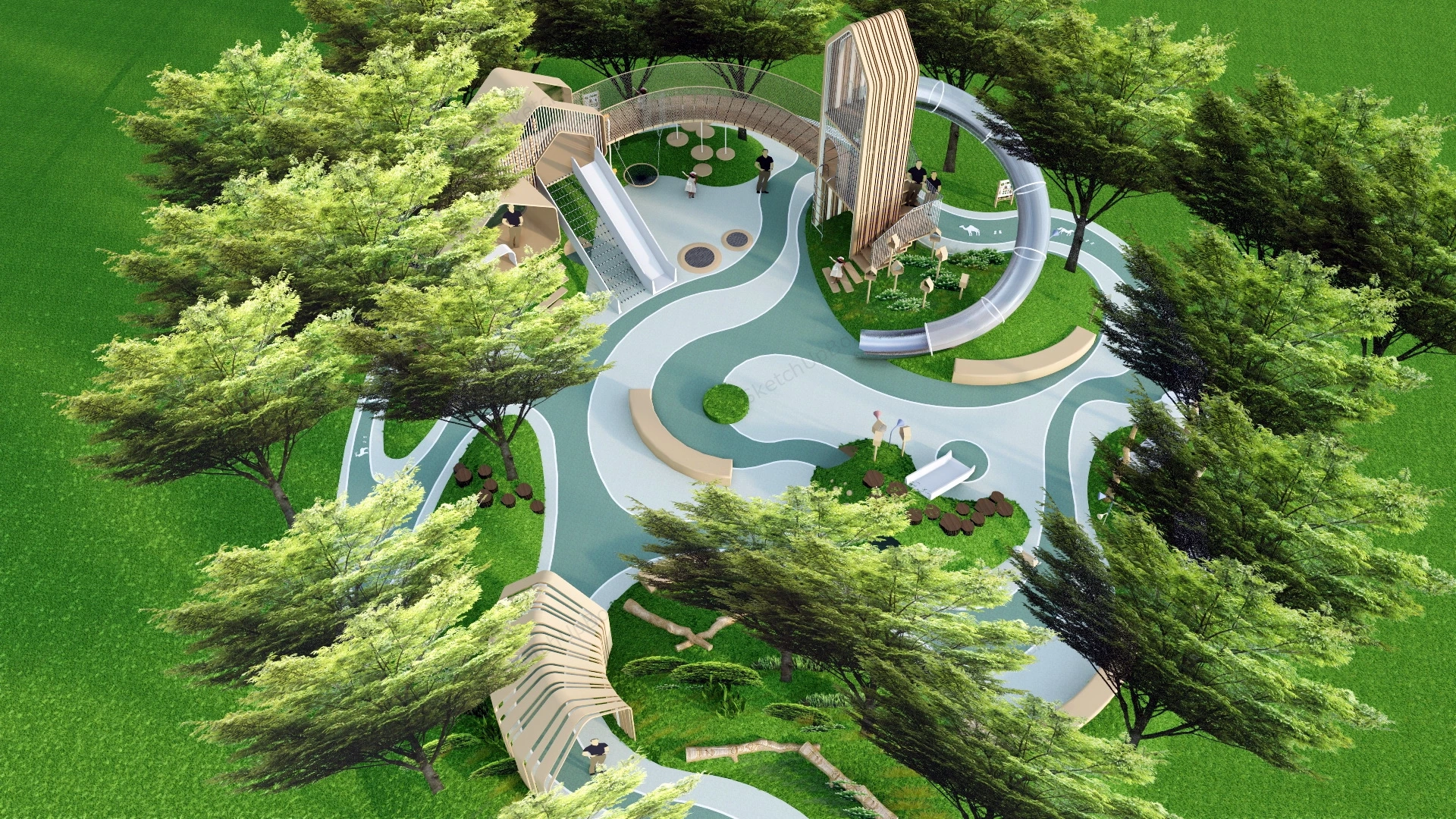 Community Playground sketchup model preview - SketchupBox