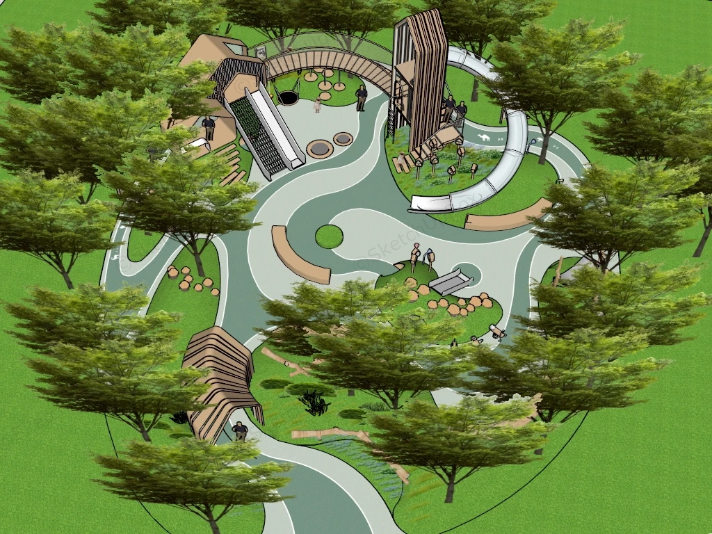 Community Playground sketchup model preview - SketchupBox