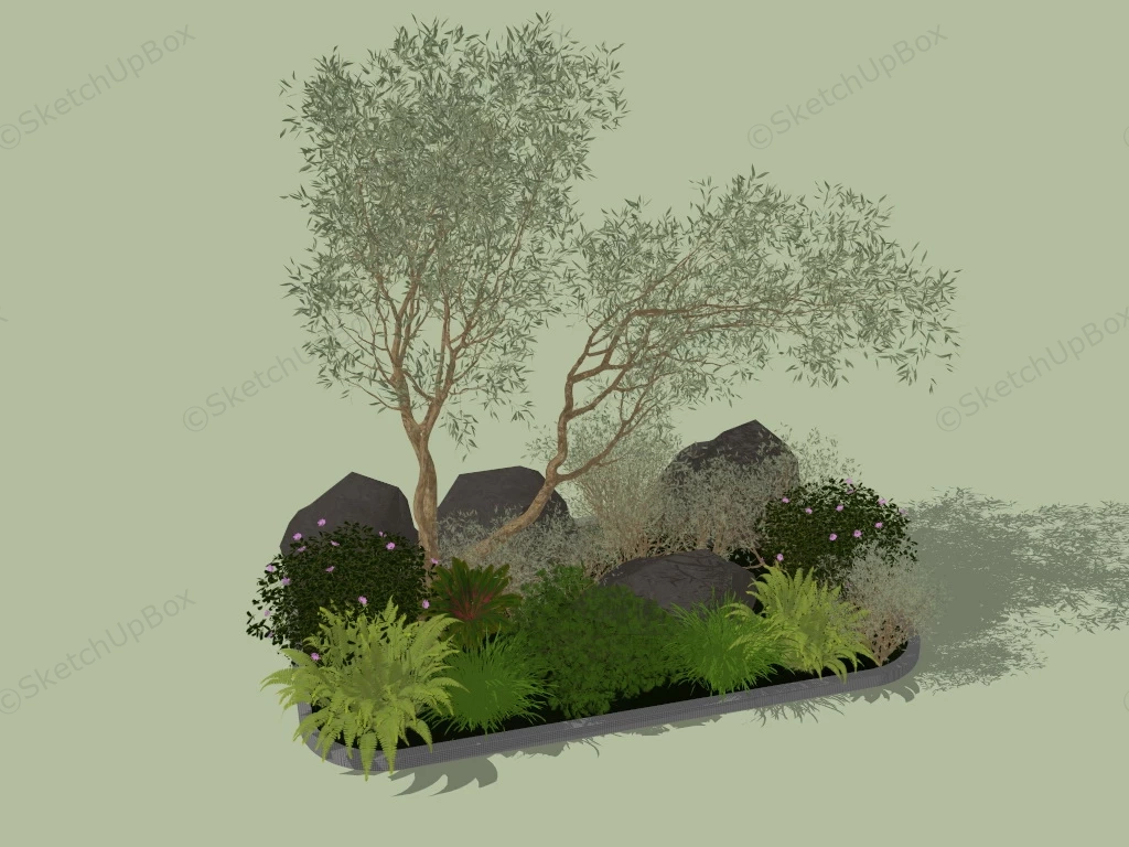 Ornamental Plant Garden Bed sketchup model preview - SketchupBox