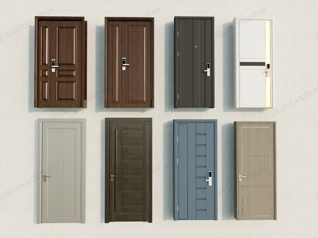 Front Entry Doors Collection sketchup model preview - SketchupBox