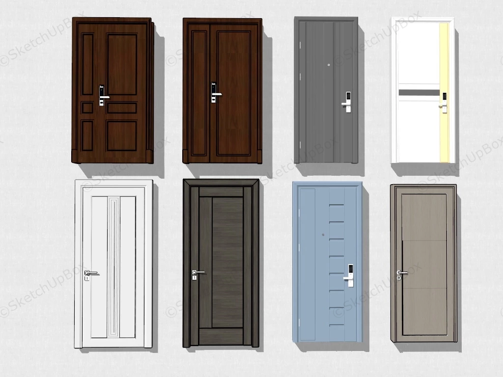 Front Entry Doors Collection sketchup model preview - SketchupBox