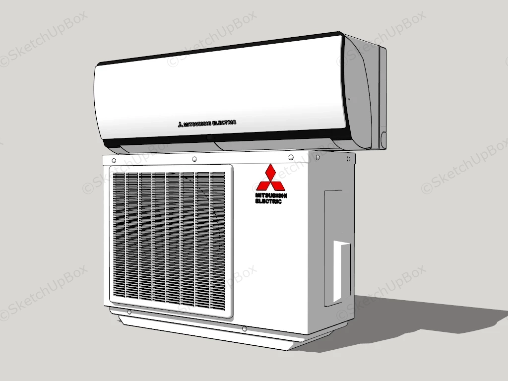 Mitsubishi Air Conditioner sketchup model preview - SketchupBox