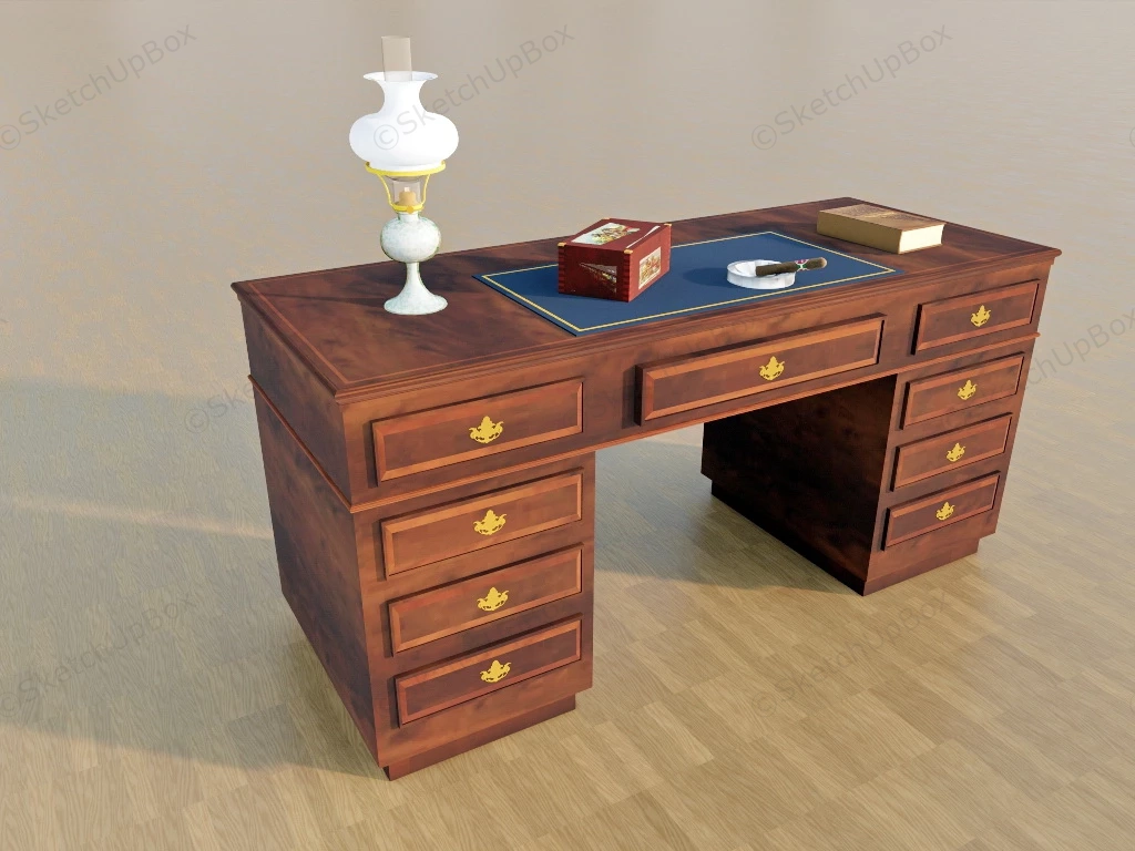 Antique Writing Desk sketchup model preview - SketchupBox