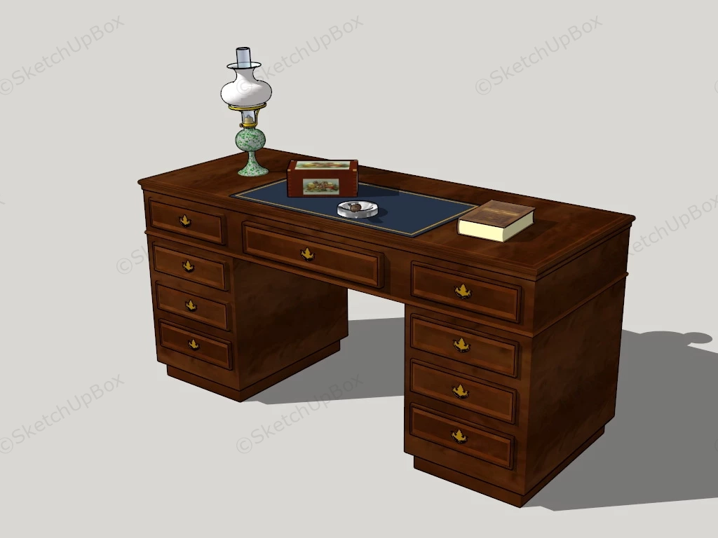 Antique Writing Desk sketchup model preview - SketchupBox