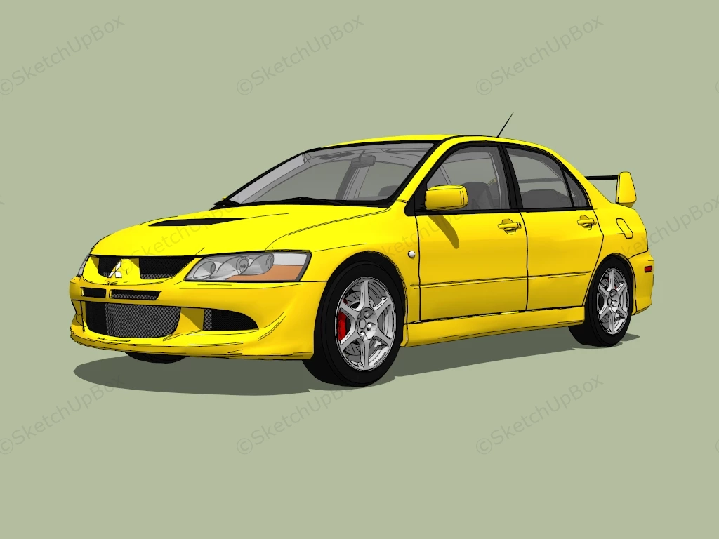 Mitsubishi Lancer Evolution sketchup model preview - SketchupBox