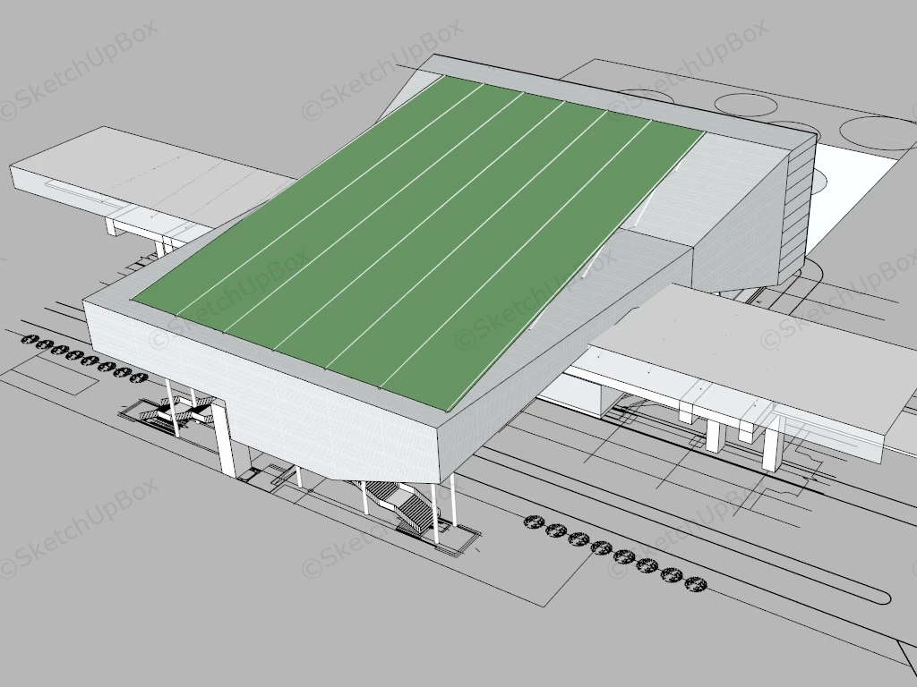 High Speed Railway Station sketchup model preview - SketchupBox