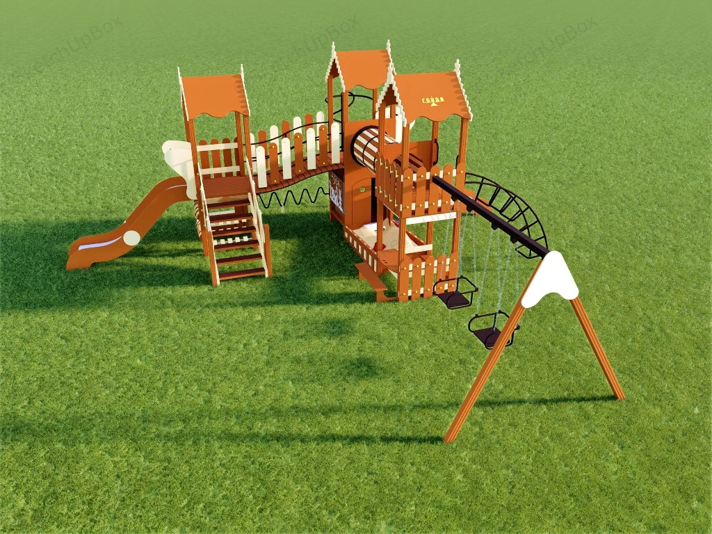 Backyard Wood Playset sketchup model preview - SketchupBox