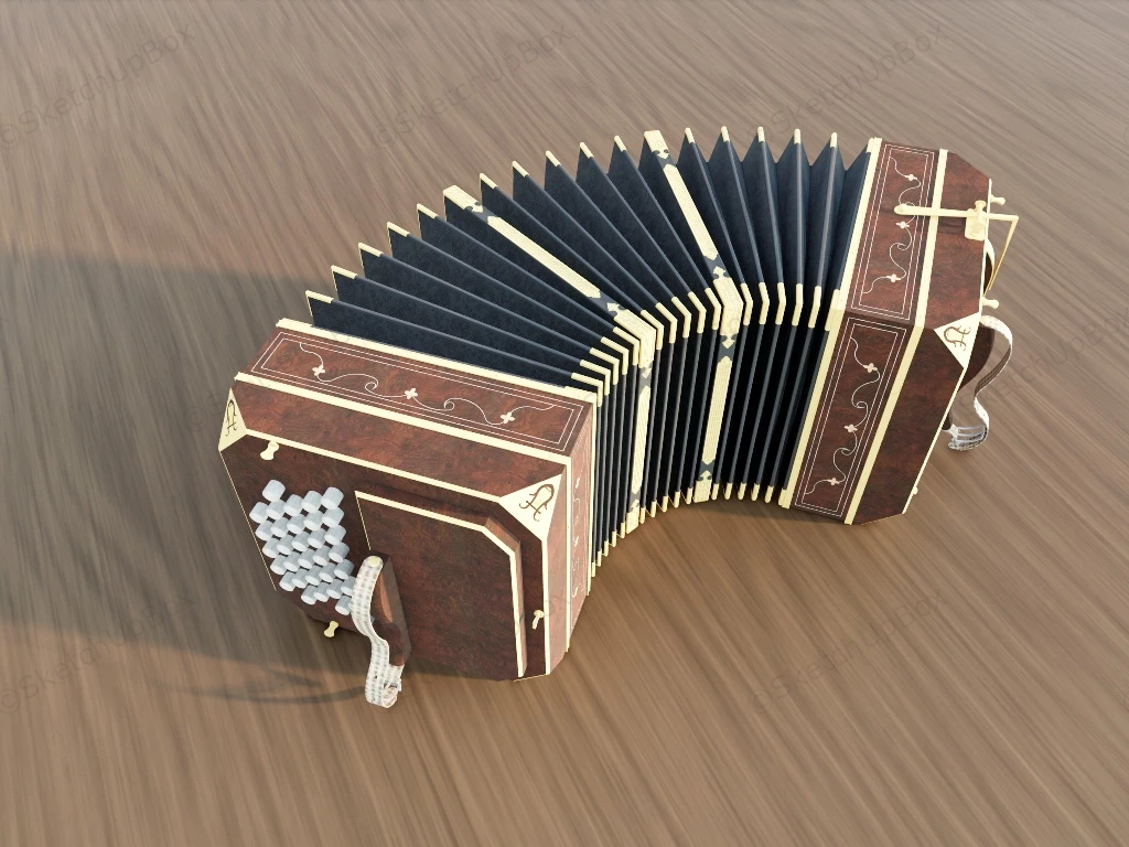 Bandoneon Instrument sketchup model preview - SketchupBox