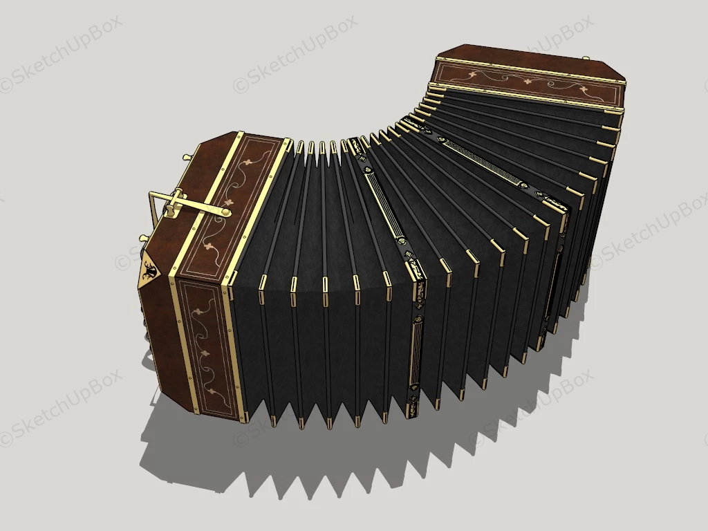 Bandoneon Instrument sketchup model preview - SketchupBox