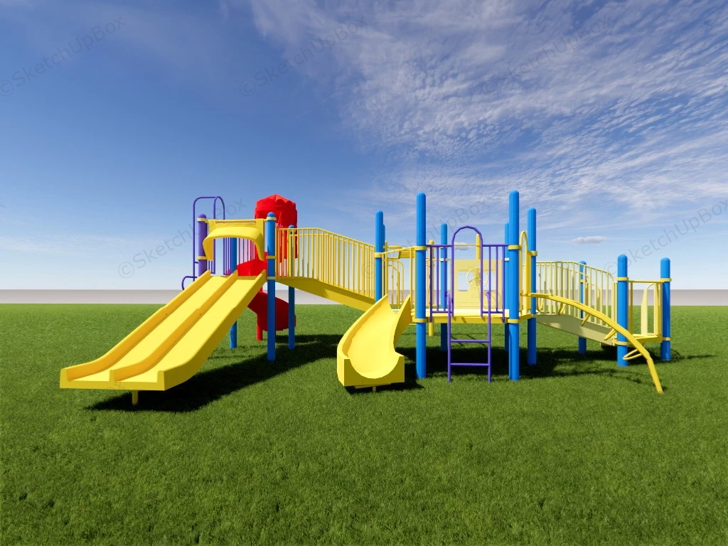Metal Playset With Slide sketchup model preview - SketchupBox