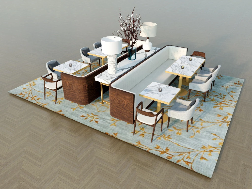 Restaurant Booth Seating sketchup model preview - SketchupBox