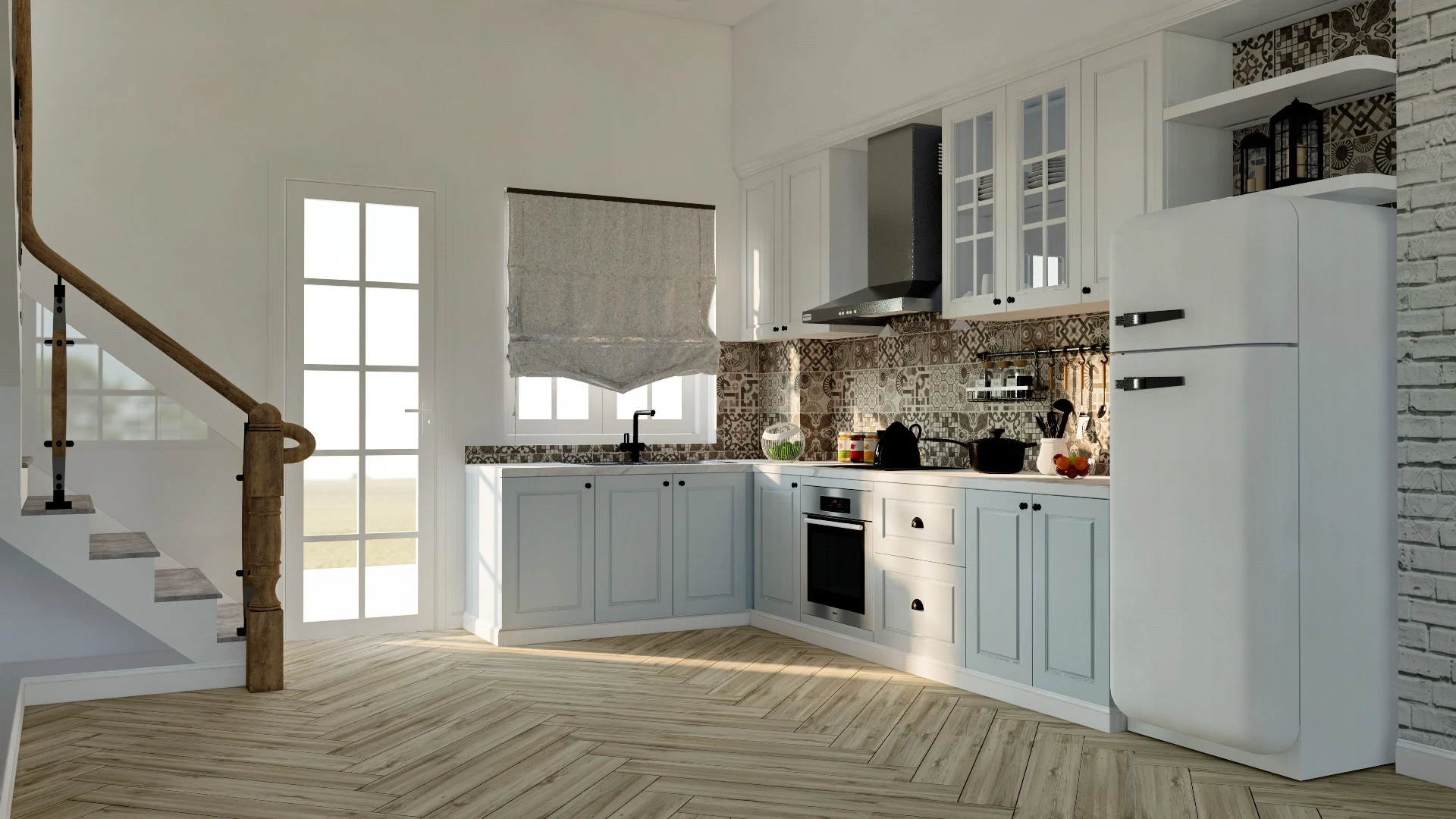 Simple Open Kitchen Design sketchup model preview - SketchupBox