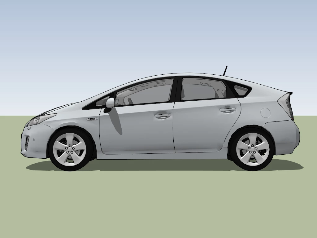 Toyota Prius XW30 sketchup model preview - SketchupBox