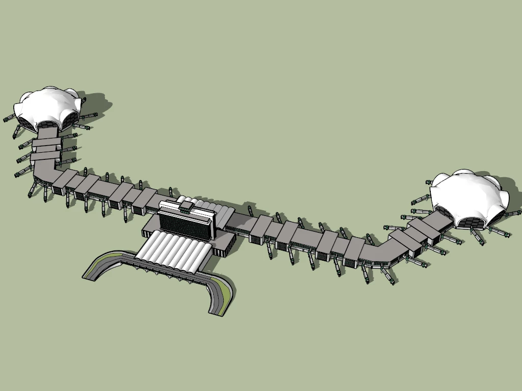 Airport Terminal sketchup model preview - SketchupBox