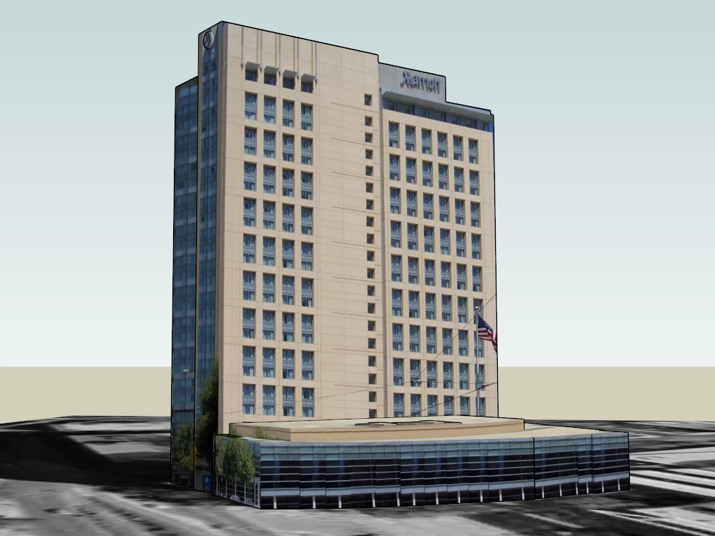 Marriott Grand Hotel sketchup model preview - SketchupBox