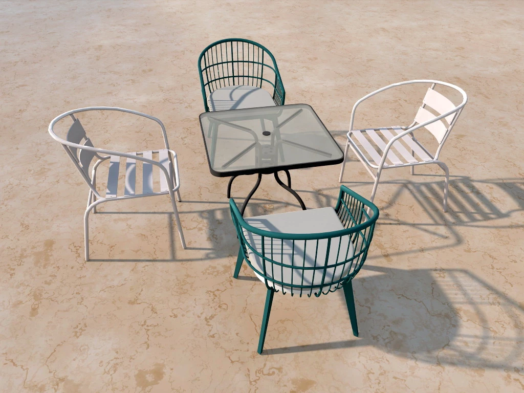 Metal Patio Furniture Set sketchup model preview - SketchupBox