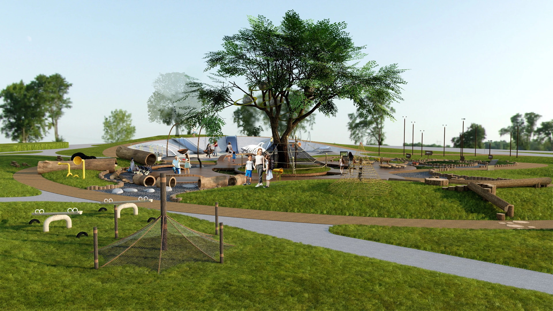 Natural Playground Design sketchup model preview - SketchupBox
