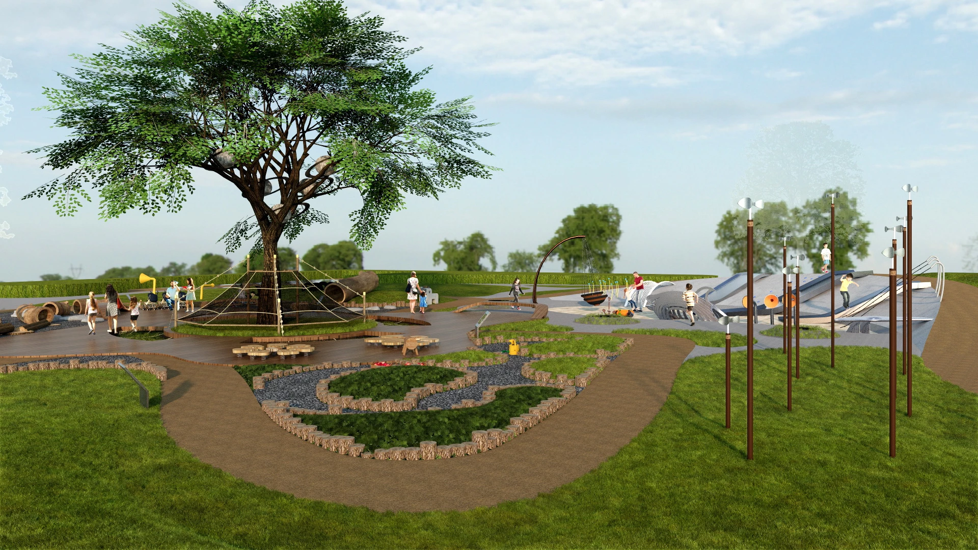 Natural Playground Design sketchup model preview - SketchupBox