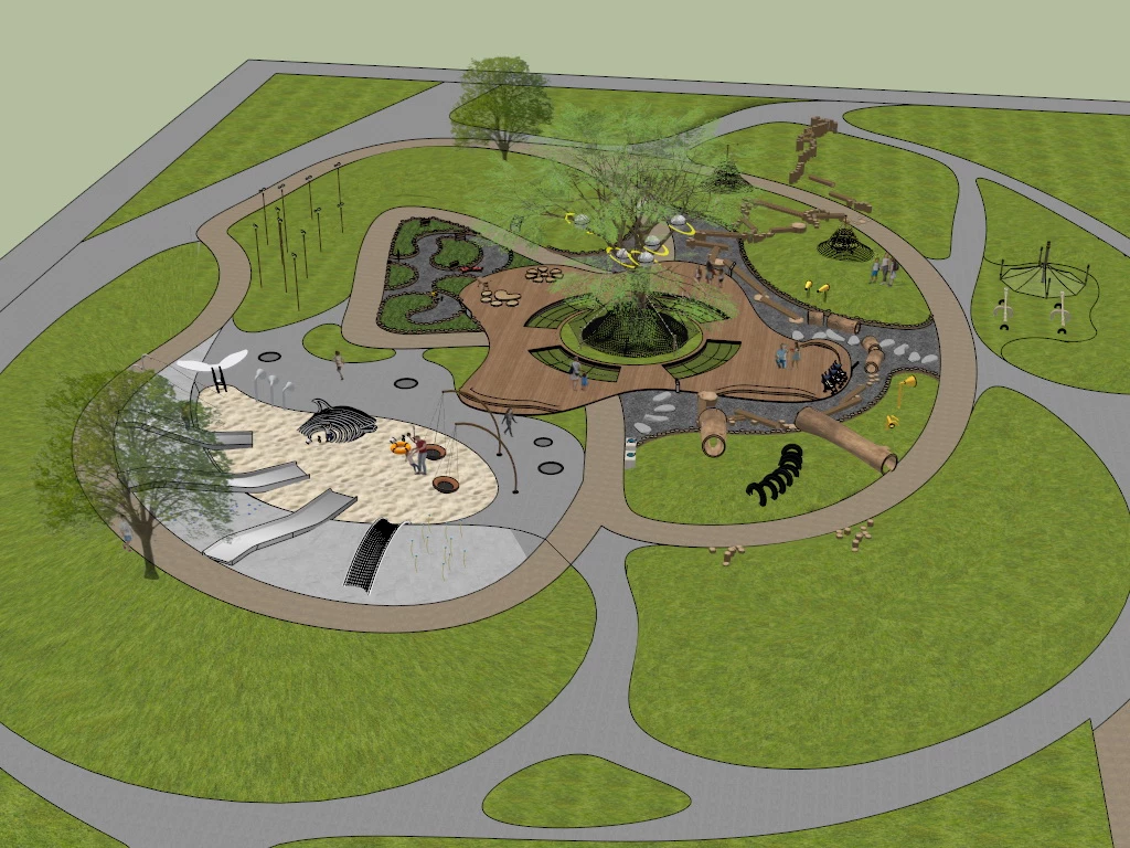 Natural Playground Design sketchup model preview - SketchupBox