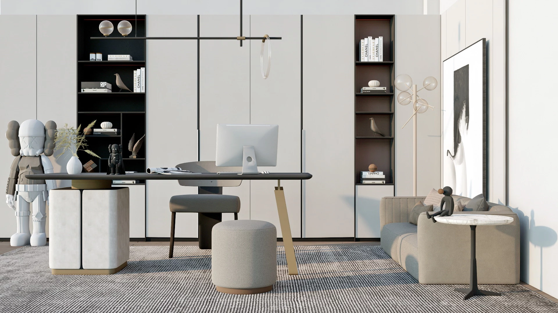 Contemporary Home Office Design sketchup model preview - SketchupBox