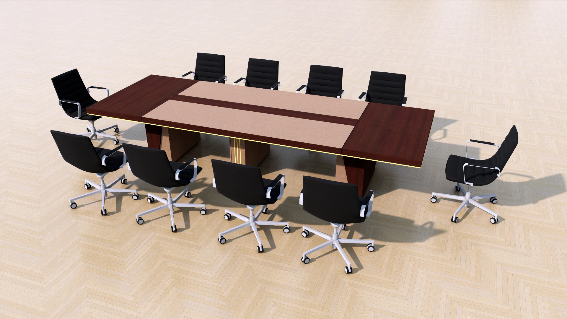 Conference Table And Chairs Set sketchup model preview - SketchupBox