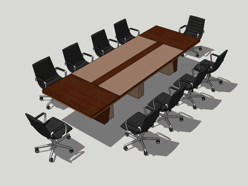Conference Table And Chairs Set sketchup model preview - SketchupBox