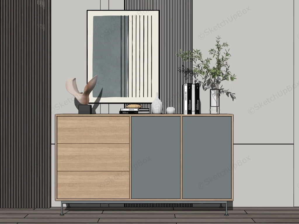 Modern Entryway Cabinet sketchup model preview - SketchupBox