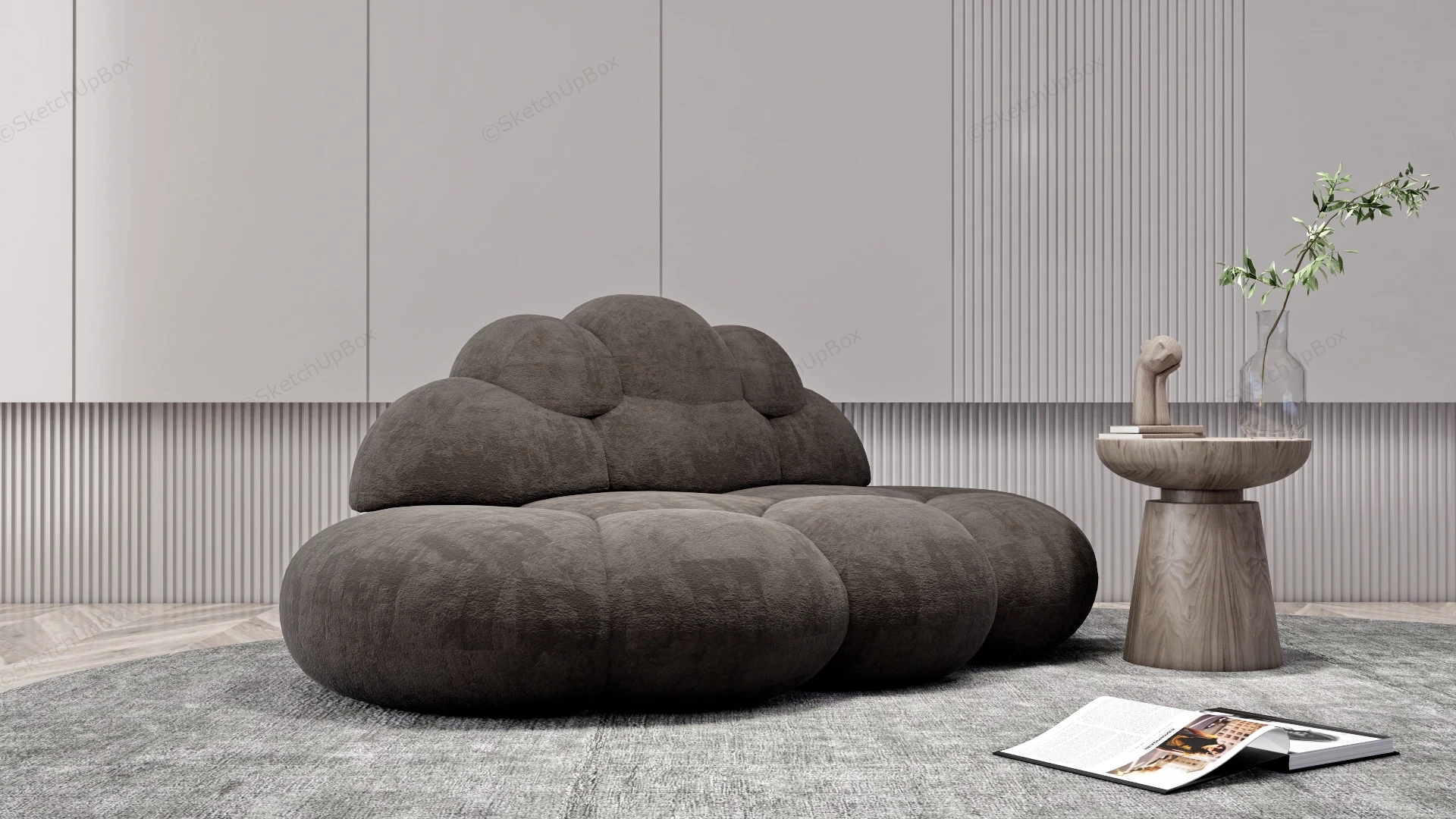 Bread Sofa And Table sketchup model preview - SketchupBox