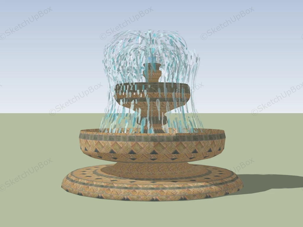 Outdoor Two Tier Bowl Fountain sketchup model preview - SketchupBox
