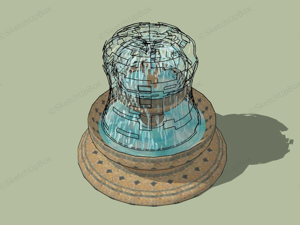 Outdoor Two Tier Bowl Fountain sketchup model preview - SketchupBox