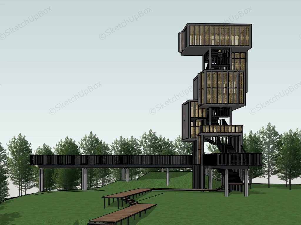 Beautiful Observation Tower sketchup model preview - SketchupBox