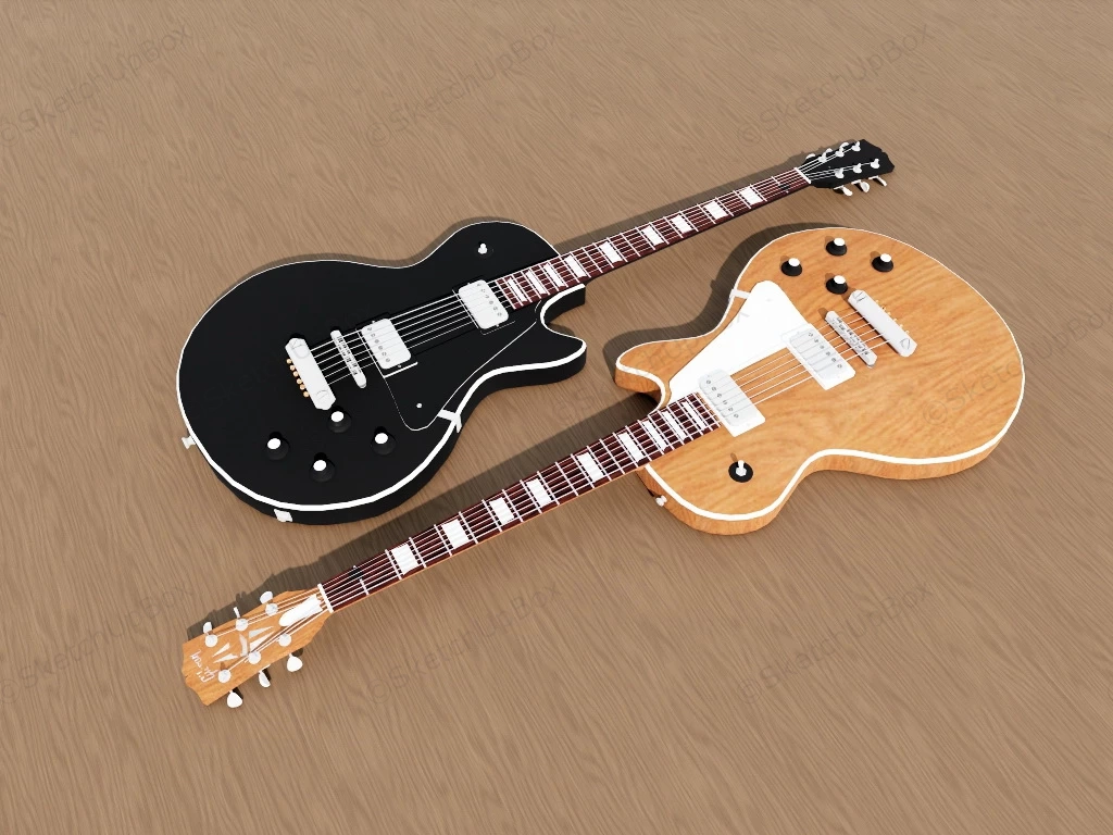 Electric Guitars sketchup model preview - SketchupBox