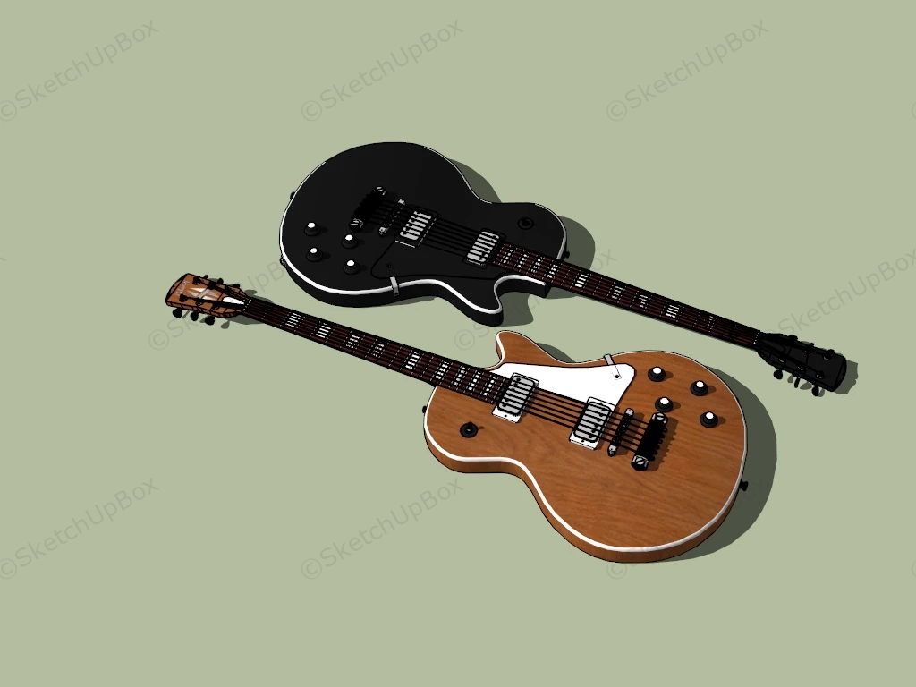 Electric Guitars sketchup model preview - SketchupBox