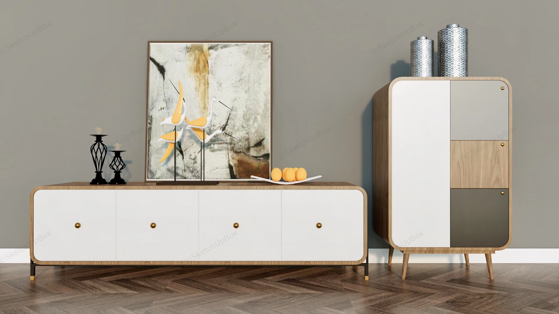 Modern Sideboard And Dresser sketchup model preview - SketchupBox