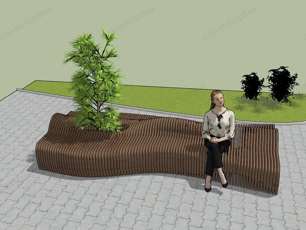 Urban Bench Design sketchup model preview - SketchupBox