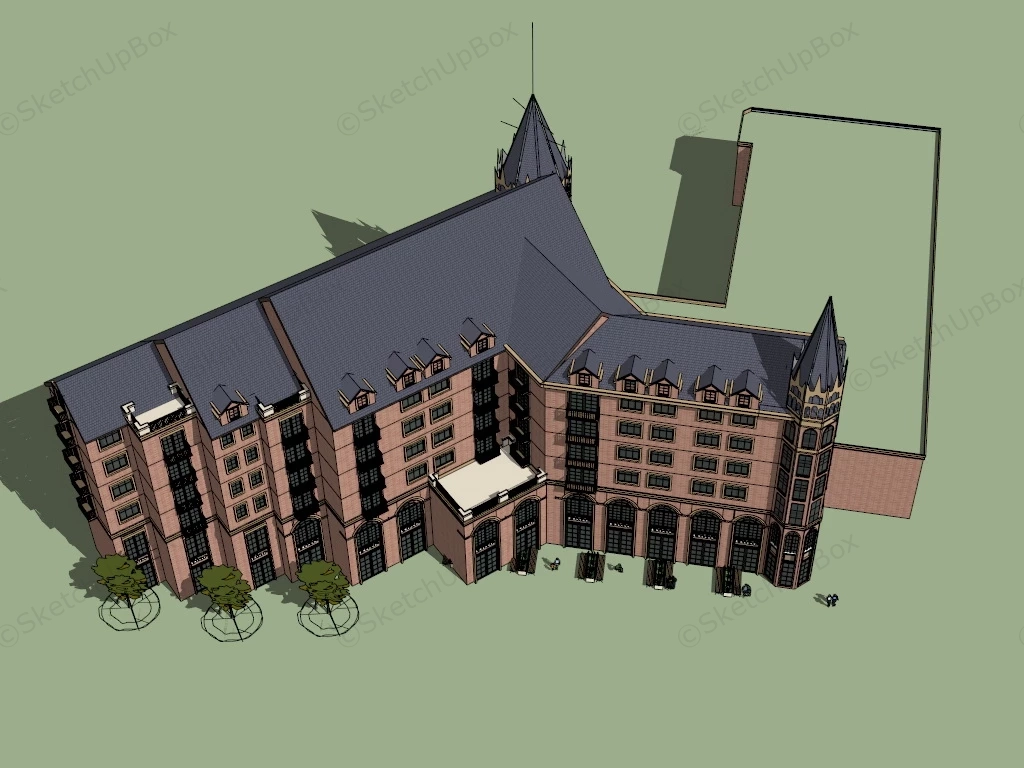 Apartment & Retail Complex sketchup model preview - SketchupBox